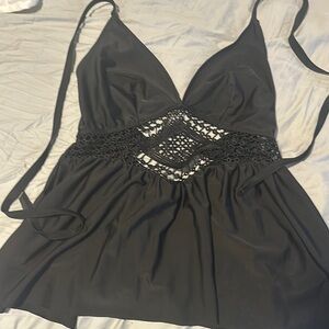 Black swim tankini top